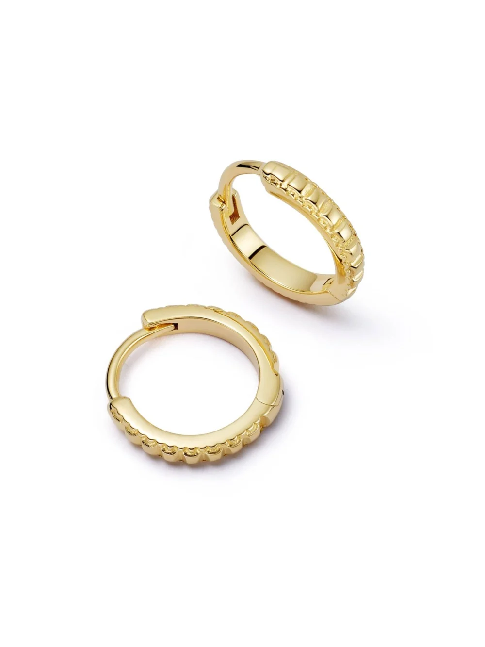 Daisy London Polly Ridge Huggie Hoop Earrings 18ct Gold Plate