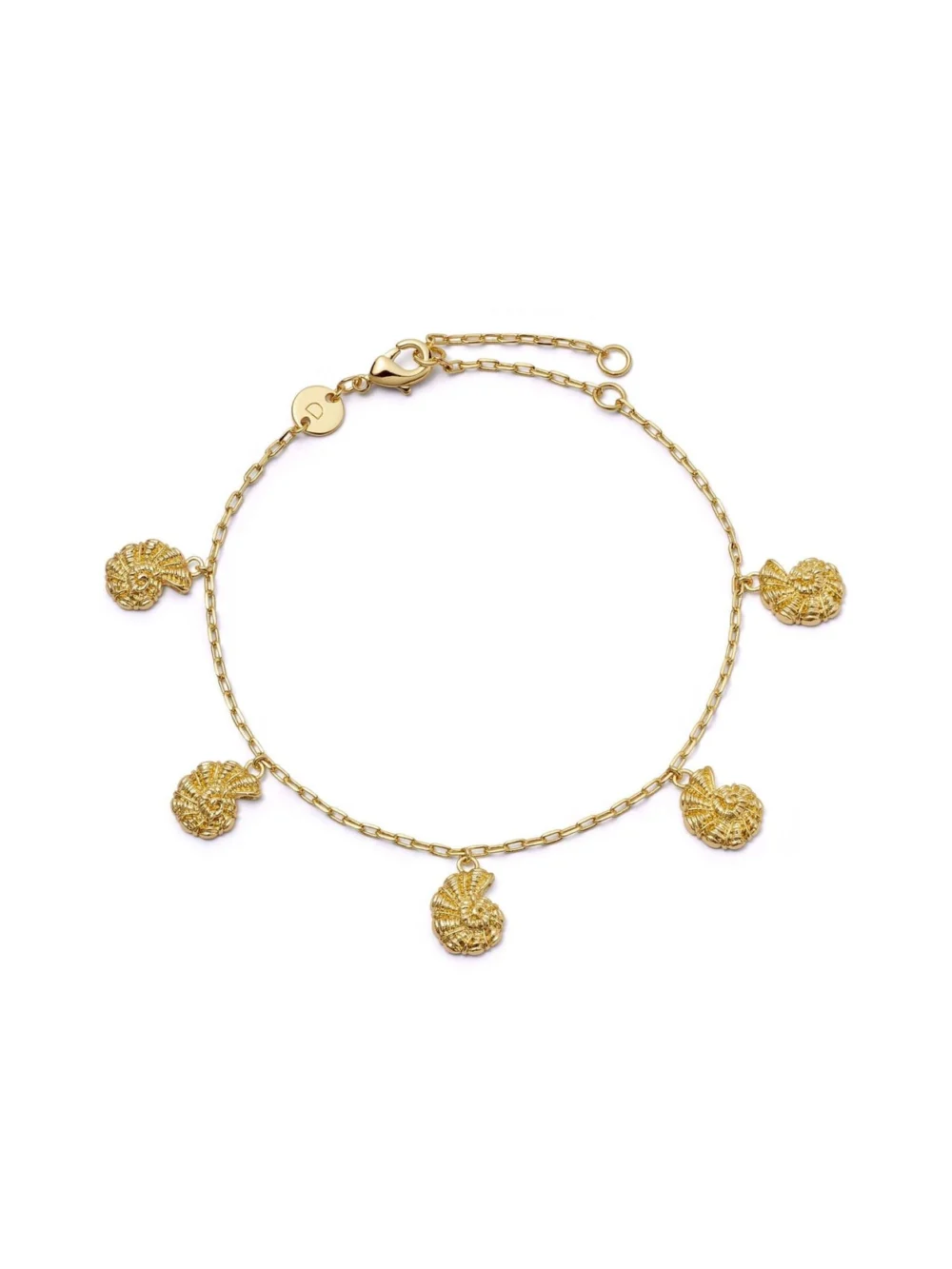 Daisy London Polly Shell Charm Bracelet 18ct Gold Plate