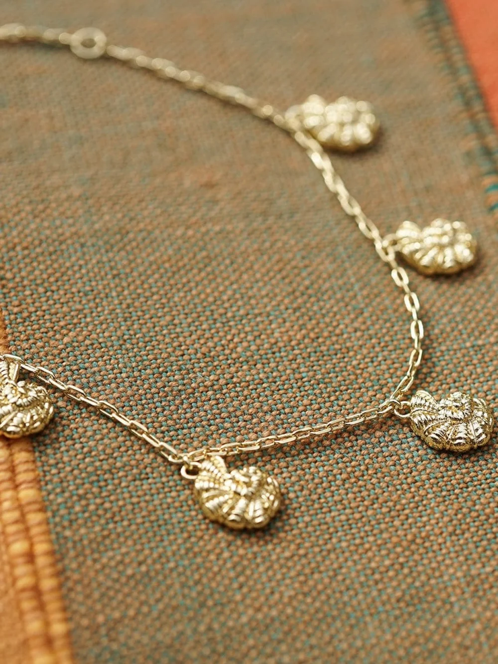 Daisy London Polly Shell Charm Bracelet 18ct Gold Plate, view 3