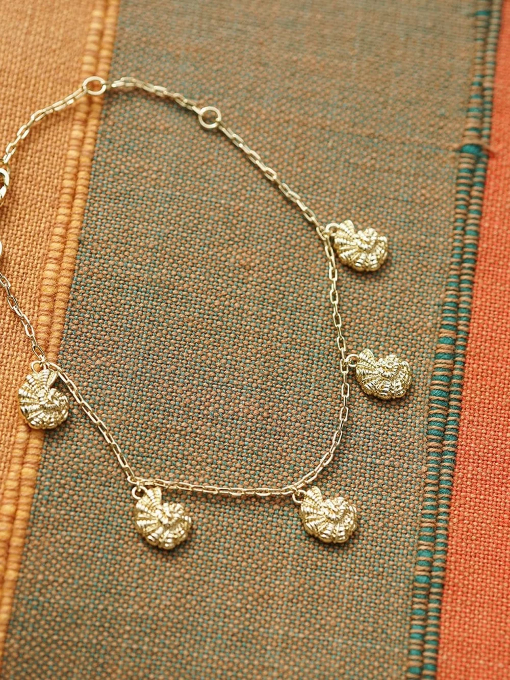 Daisy London Polly Shell Charm Bracelet 18ct Gold Plate, view 5