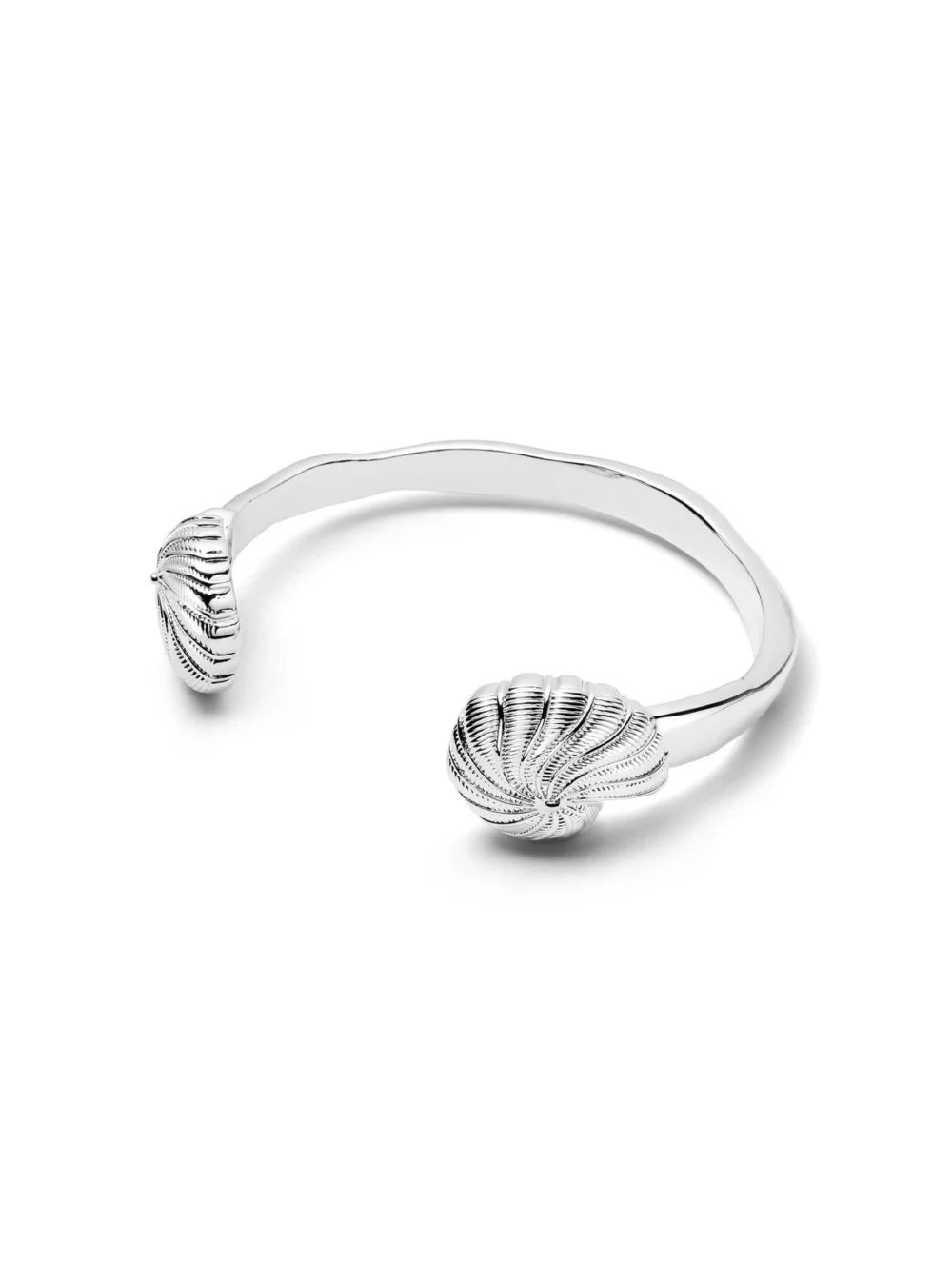 Daisy London Polly Shell Cuff Bangle Silver Plate