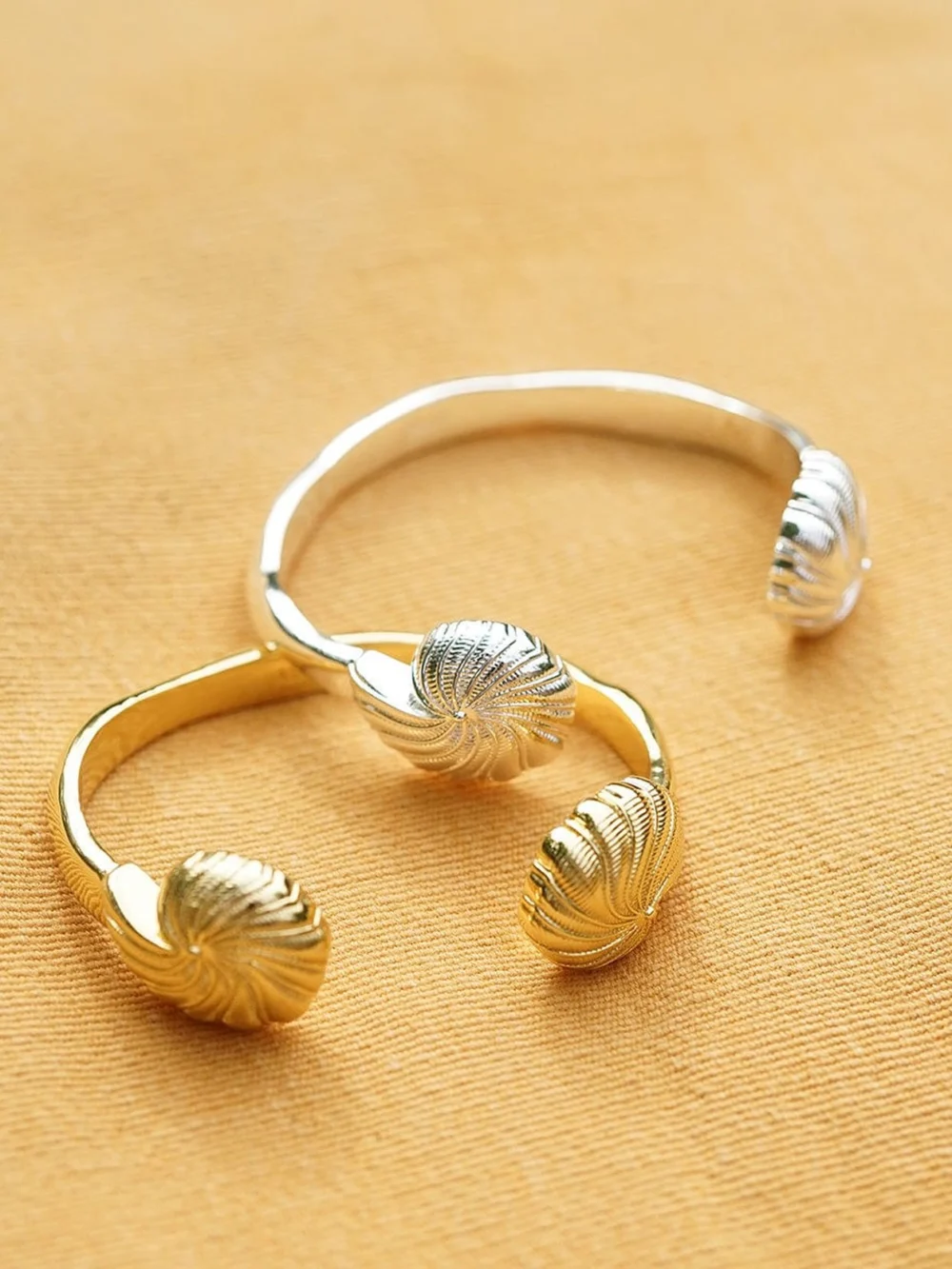 Daisy London Polly Shell Cuff Bangle Silver Plate, view 5