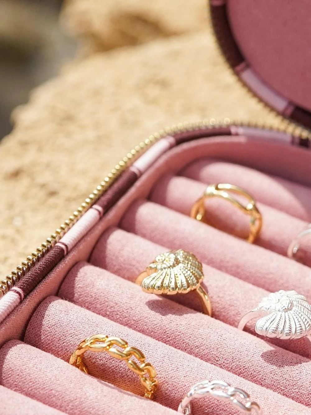 Daisy London Polly Shell Ring 18ct Gold Plate, view 5
