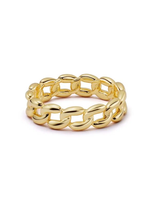 Daisy London Polly Solid Chain Ring 18ct Gold Plate