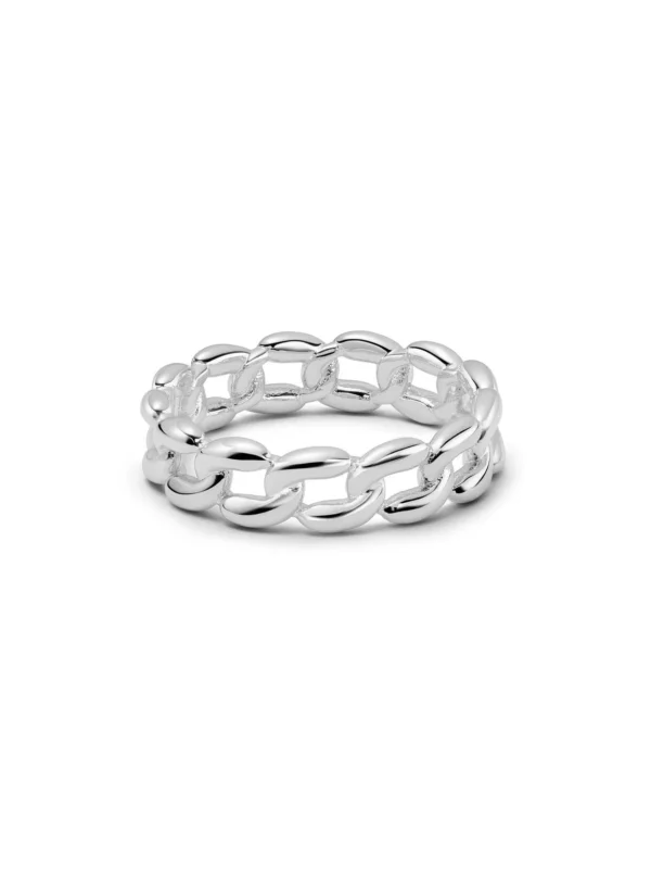 Daisy London Polly Solid Chain Ring Sterling Silver