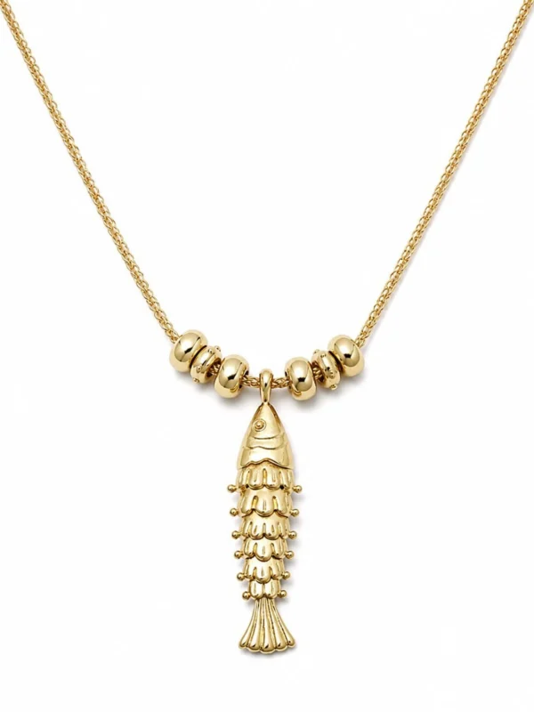 Daisy London Polly Tidal Fish Chain Necklace 18ct Gold Plate