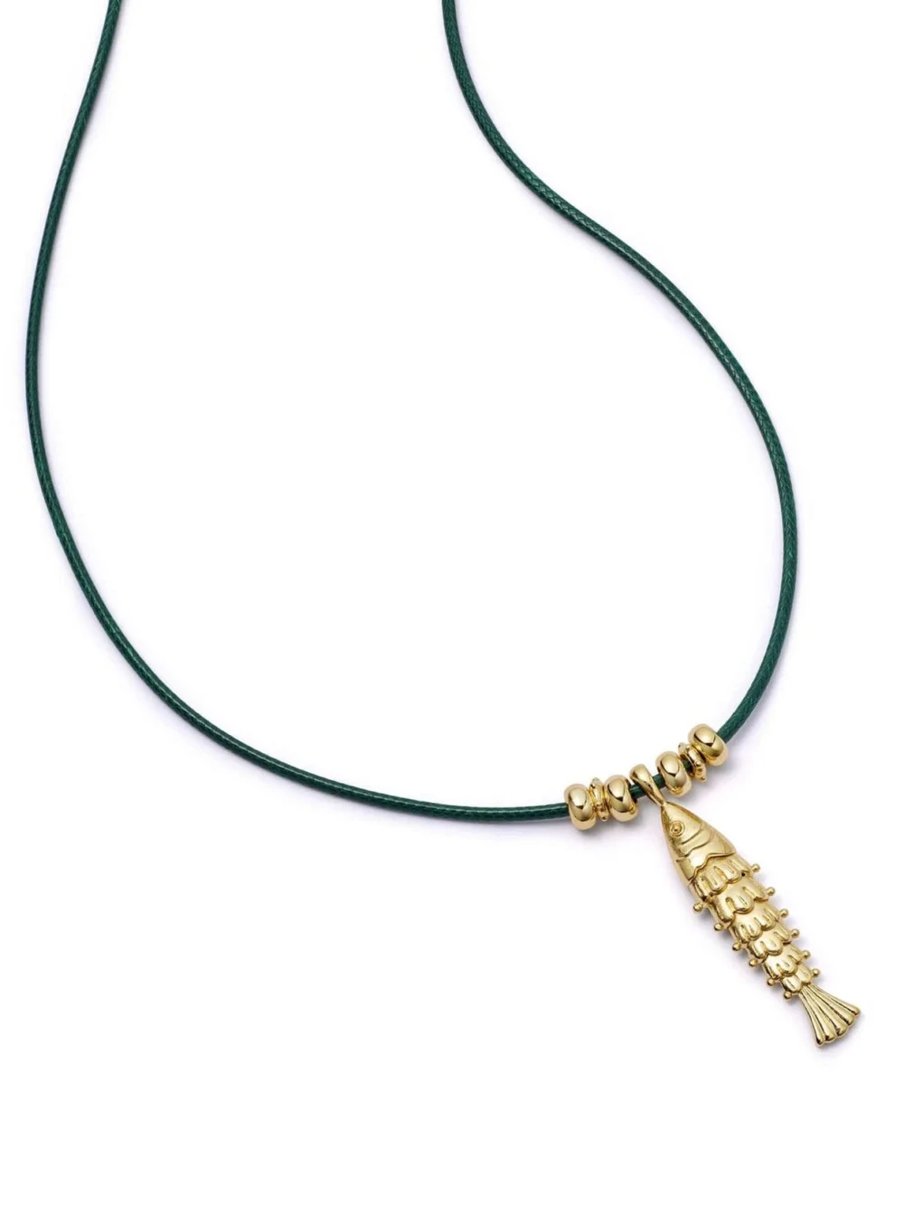 Daisy London Polly Tidal Fish Cord Necklace 18ct Gold Plate