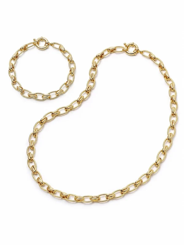 Daisy London Polly Vintage Link Chain Layering Set 18ct Gold Plate