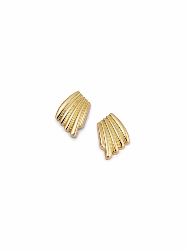Daisy London Polly Wave Stud Earrings 18ct Gold Plate