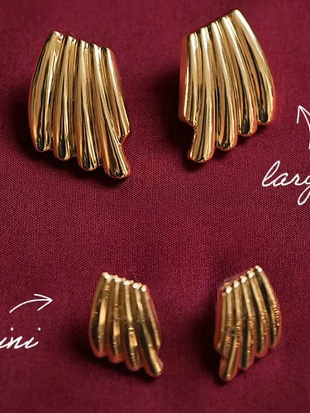 Daisy London Polly Wave Stud Earrings 18ct Gold Plate, view 6