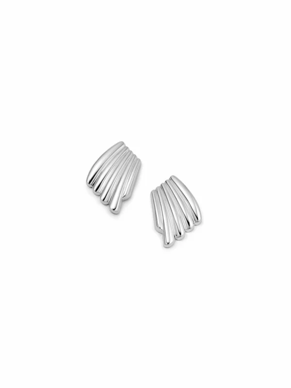 Daisy London Polly Wave Stud Earrings Silver Plate