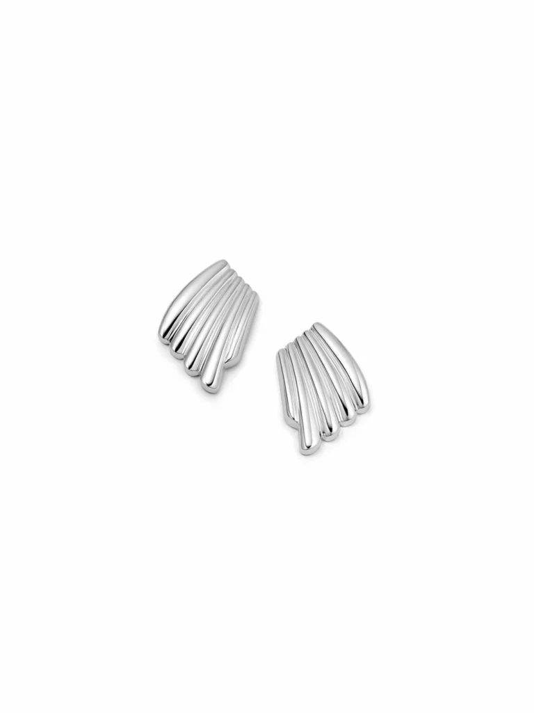Daisy London Polly Wave Stud Earrings Silver Plate