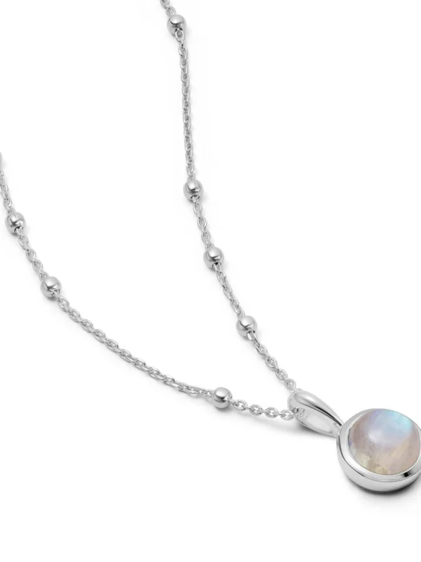 Daisy London Rainbow Moonstone Healing Stone Necklace Sterling Silver
