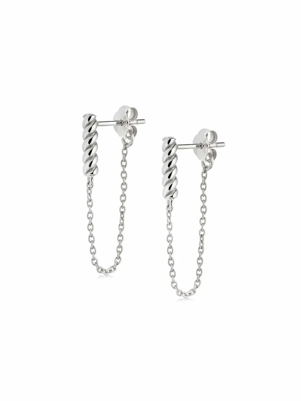 Daisy London Rope and Chain Drop Earrings Sterling Silver
