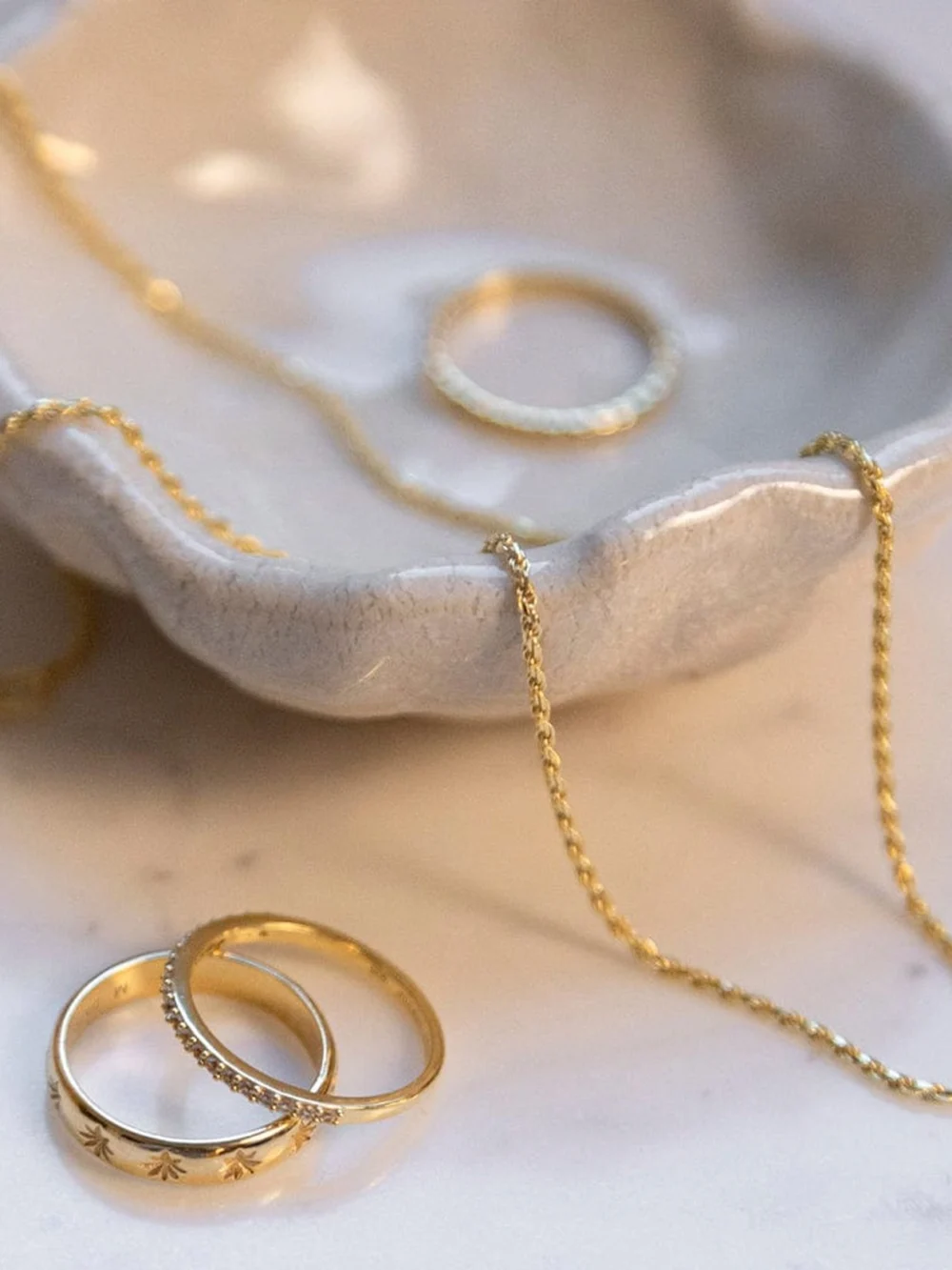 Daisy London Rope Layering Chain Necklace 18ct Gold Plate, view 2