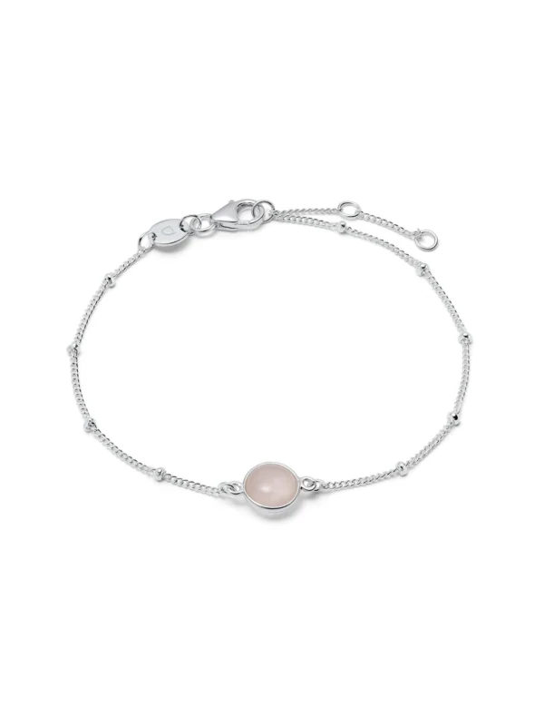 Daisy London Rose Quartz Healing Stone Bobble Bracelet Sterling Silver