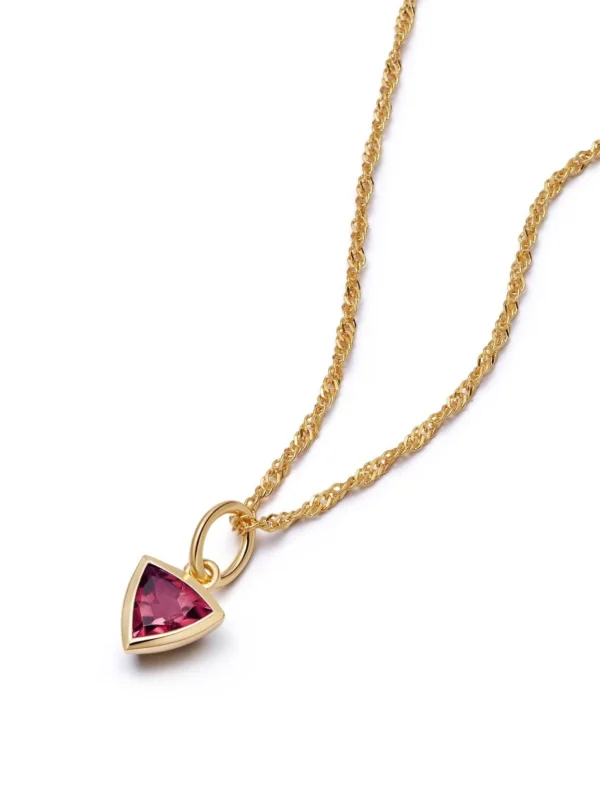 Daisy London Ruby July Birthstone Charm Necklace 18ct Gold Plate