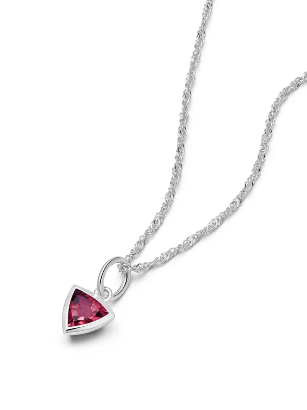 Daisy London Ruby July Birthstone Charm Necklace Sterling Silver