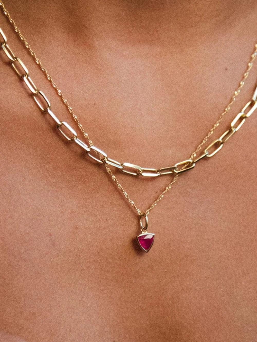 Daisy London Ruby July Birthstone Charm Pendant 18ct Gold Plate, view 3
