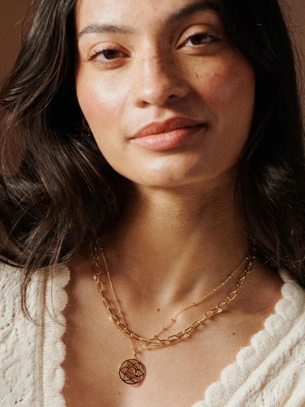 Daisy London Sacral Chakra Necklace 18ct Gold Plate, view 2