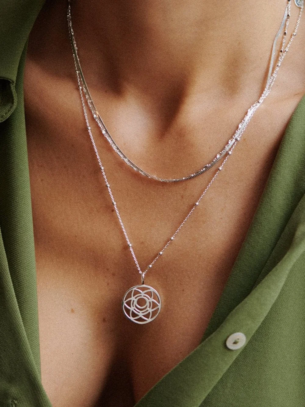 Daisy London Sacral Chakra Necklace Sterling Silver, view 2