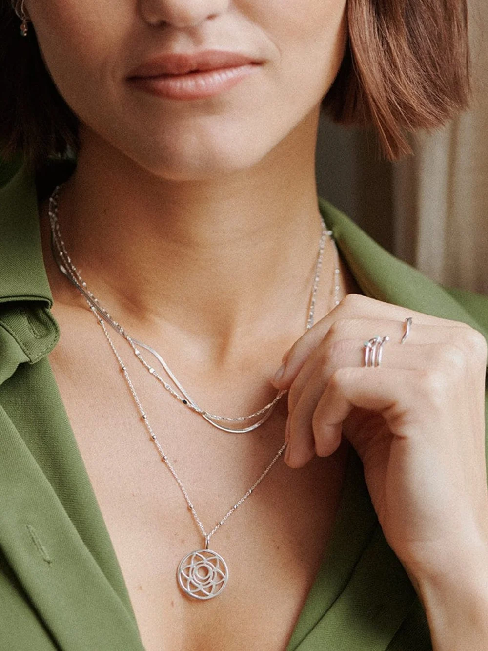 Daisy London Sacral Chakra Necklace Sterling Silver, view 3