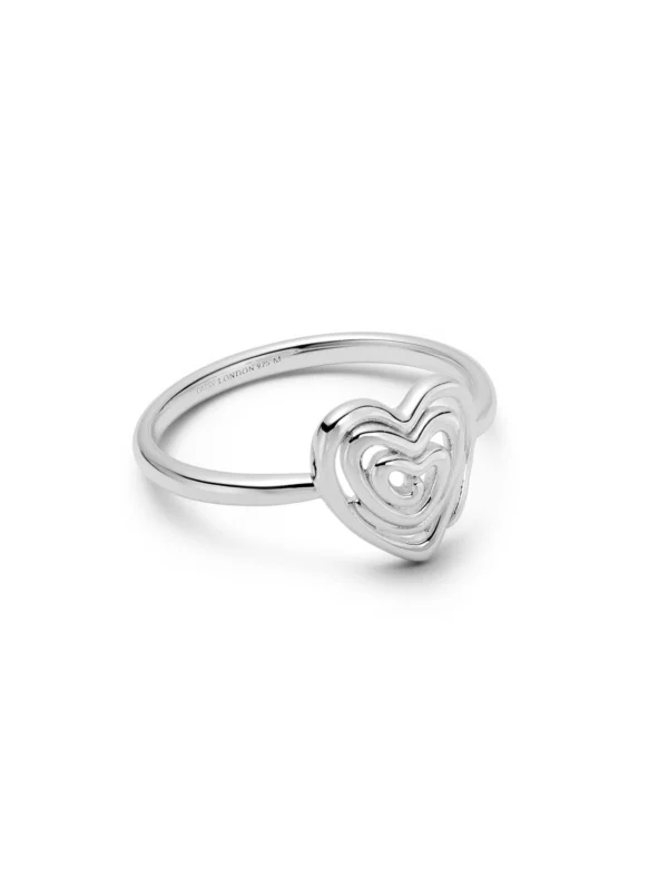 Daisy London Scribble Heart Ring Sterling Silver
