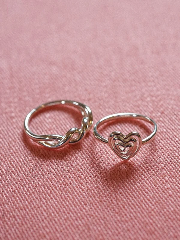 Daisy London Scribble Heart Ring Sterling Silver
