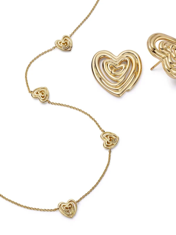 Daisy London Scribble Hearts ‘Drawn to You' Layering Set 18ct Gold Plate