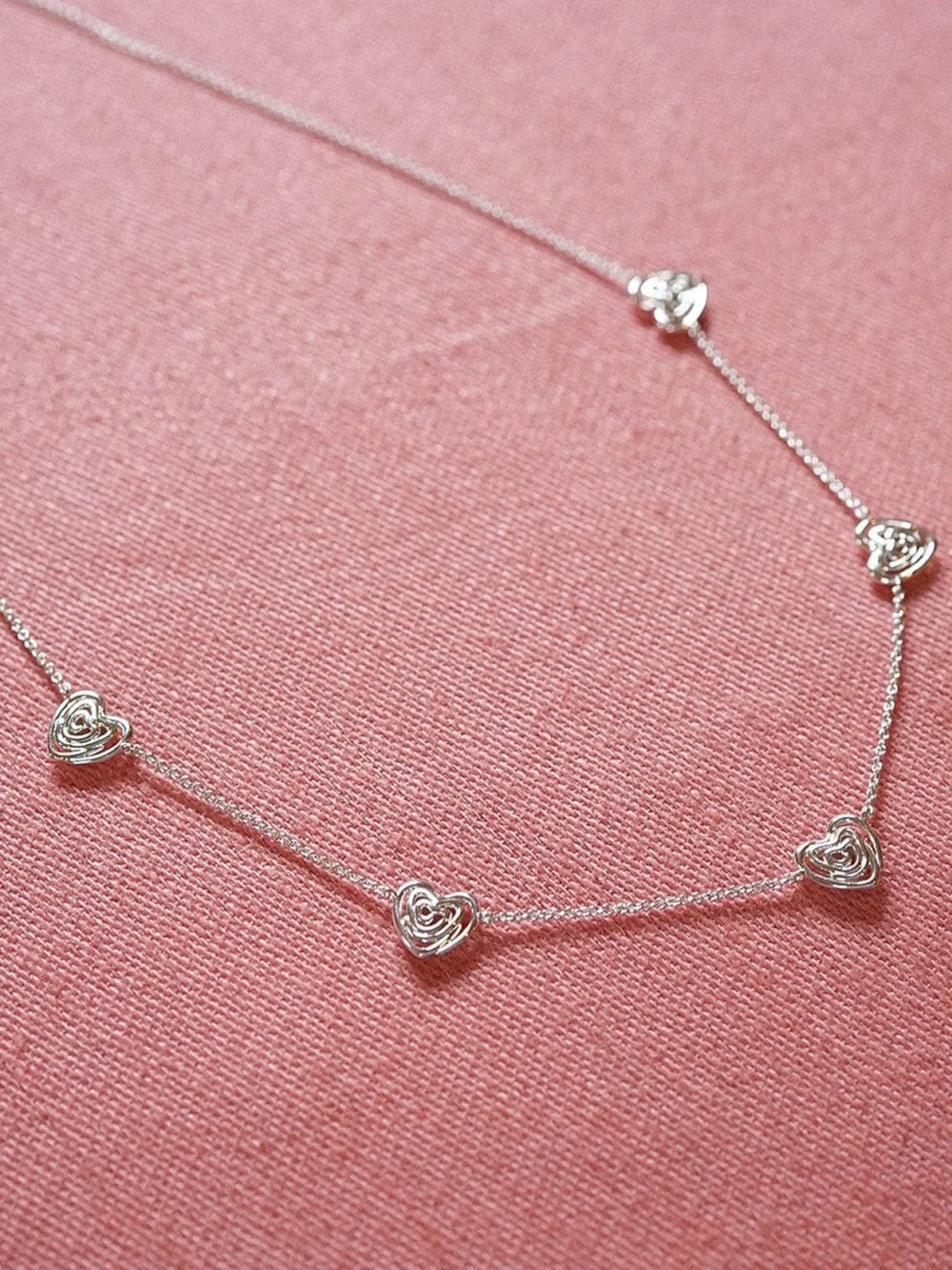 Daisy London Scribble Hearts ‘Drawn to You' Layering Set Silver Plate, view 5
