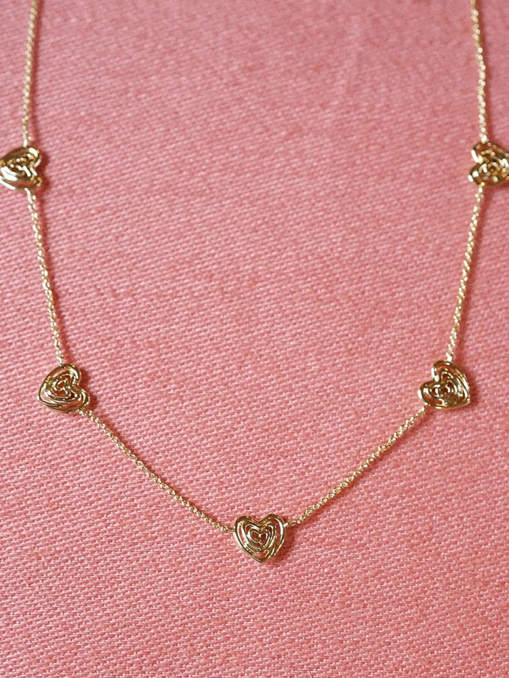 Daisy London Scribble Hearts 'Locked In' Layering Set 18ct Gold Plate, view 5