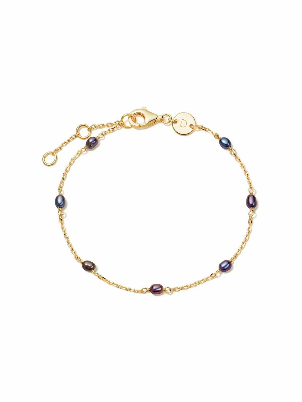 Daisy London Seed Pearl Chain Bracelet 18ct Gold Plate, view 6