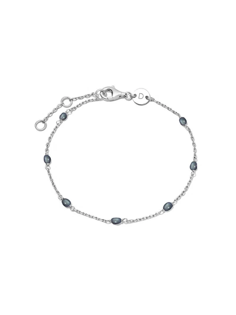 Daisy London Seed Pearl Chain Bracelet Sterling Silver, view 6