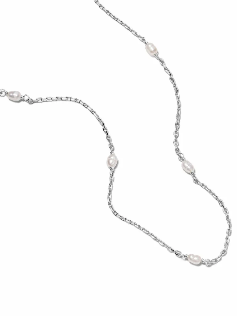 Daisy London Seed Pearl Chain Necklace Sterling Silver