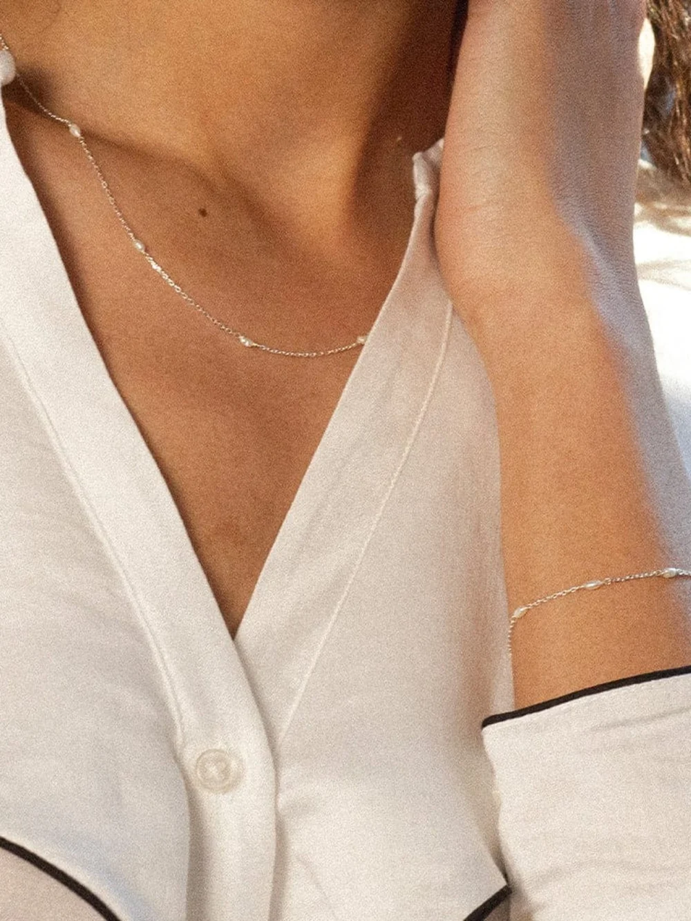 Daisy London Seed Pearl Layering Set Sterling Silver, view 3