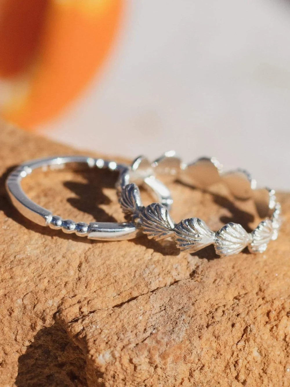 Daisy London Shell Stacking Ring Sterling Silver, view 3