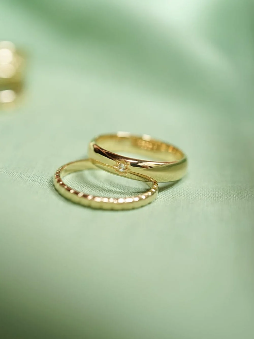 Daisy London Shining Star Stacking Ring 18ct Gold Plate, view 3