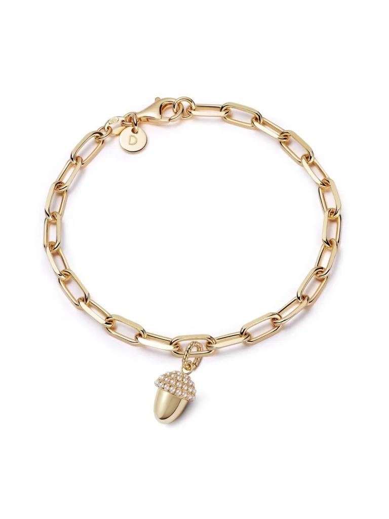 Daisy London Shrimps Acorn Charm Bracelet 18ct Gold Plate