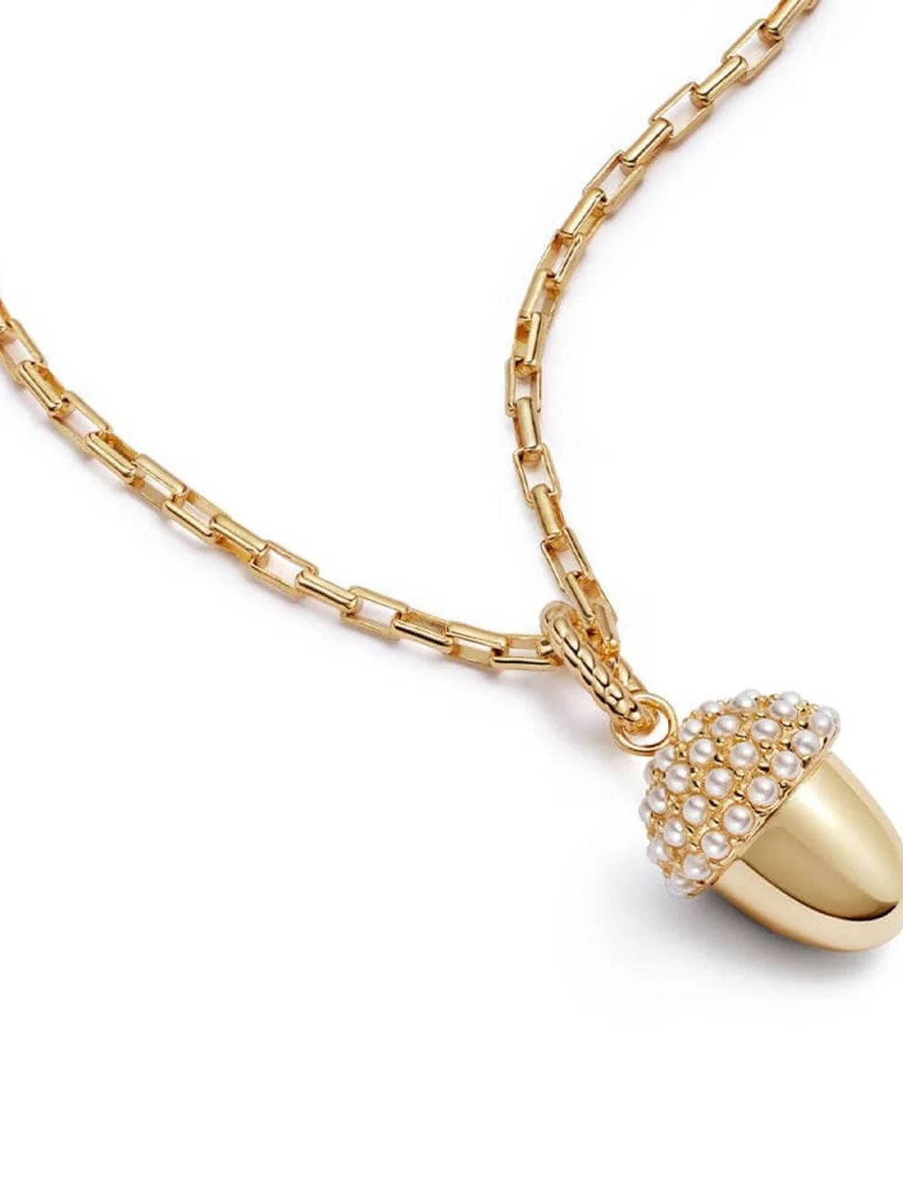 Daisy London Shrimps Acorn Charm Necklace 18ct Gold Plate