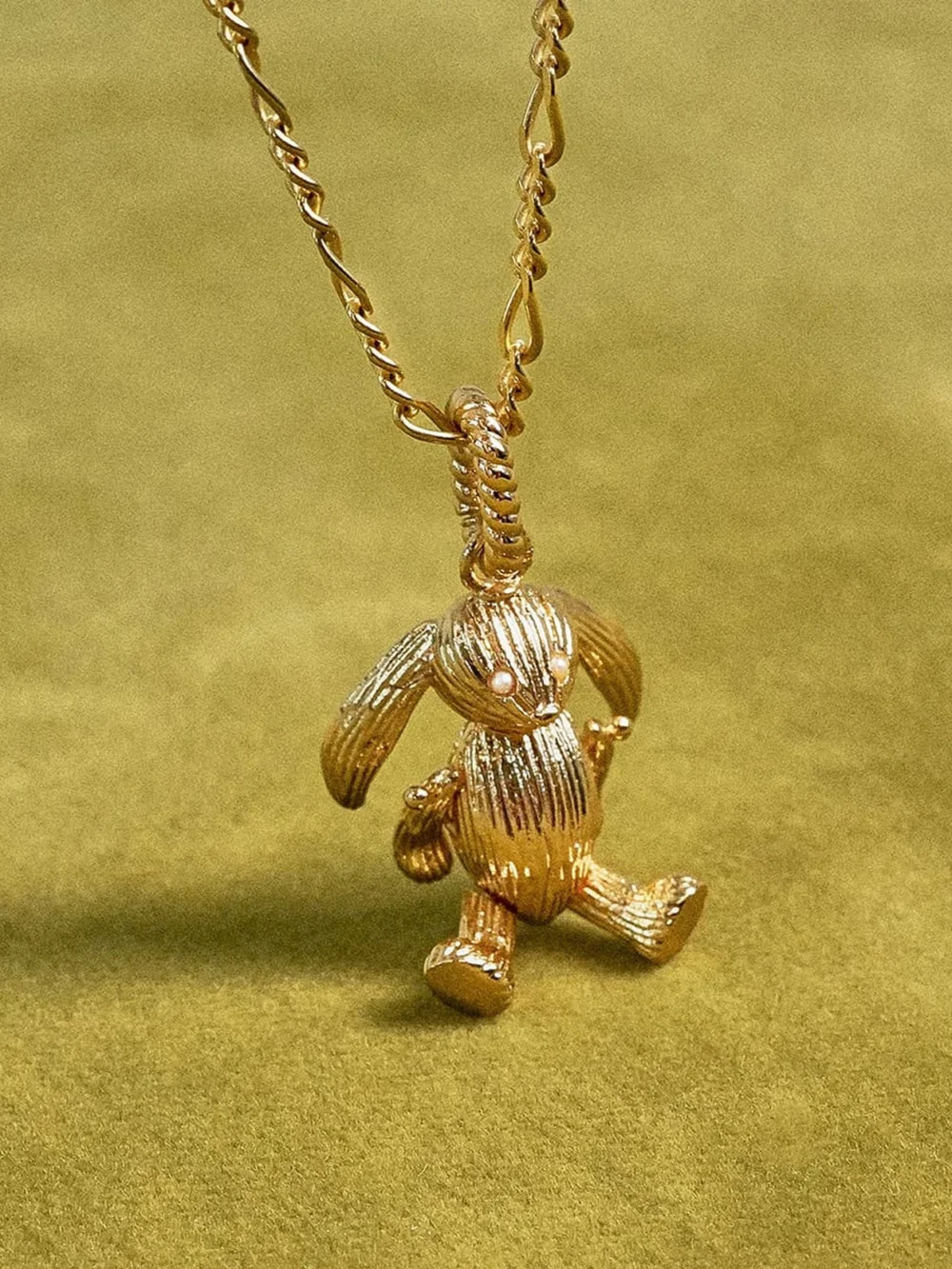 Daisy London Shrimps Bunny Charm Necklace 18ct Gold Plate, view 2
