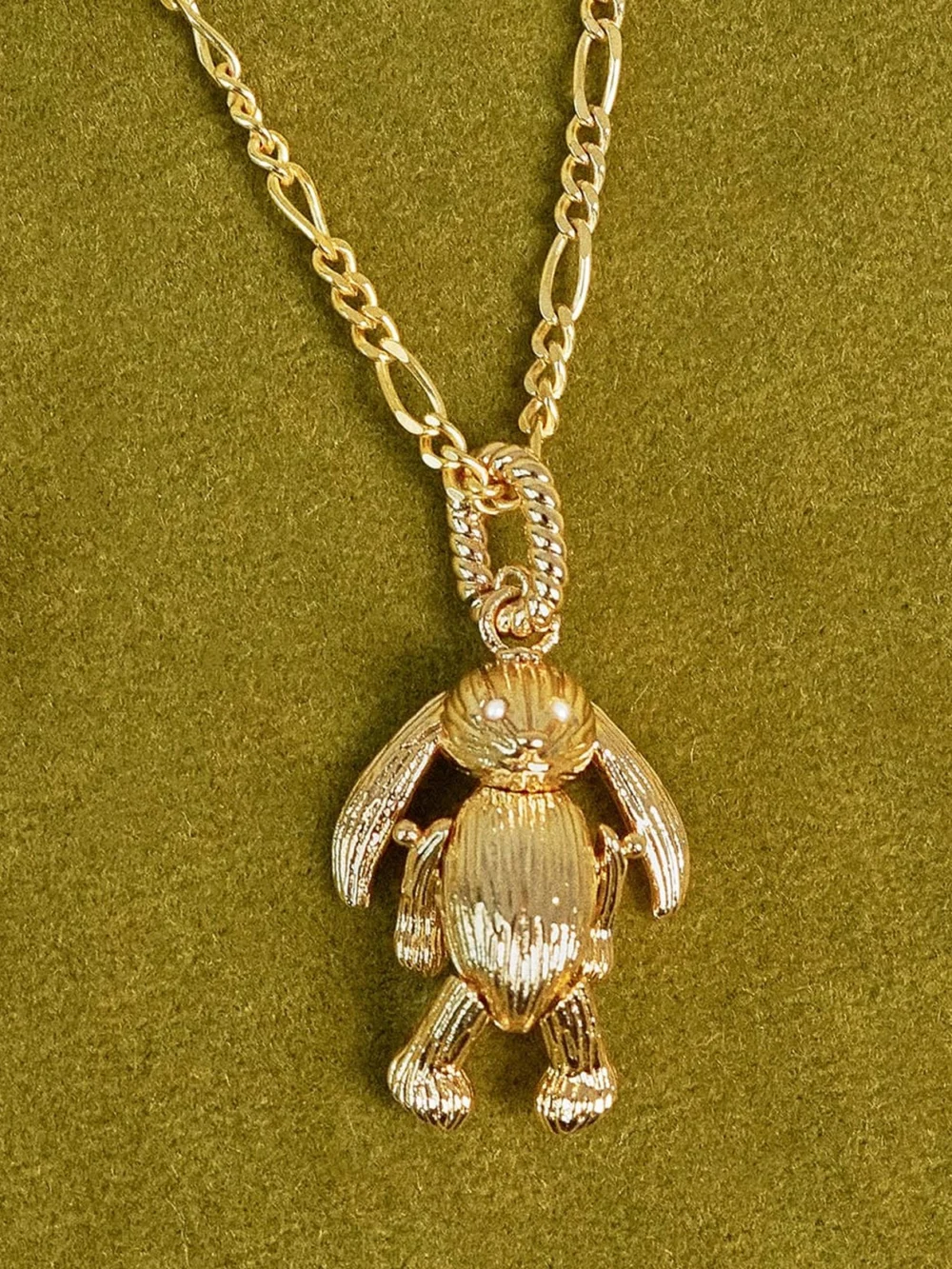 Daisy London Shrimps Bunny Charm Necklace 18ct Gold Plate, view 4