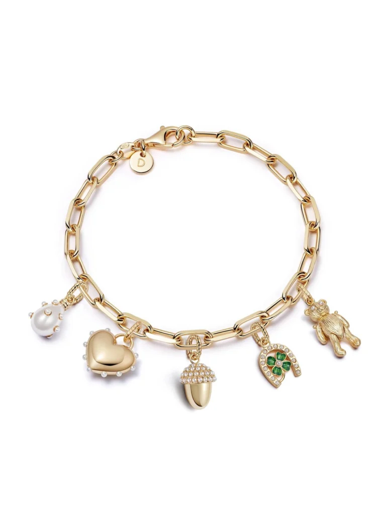 Daisy London Shrimps Charm Bracelet 18ct Gold Plate