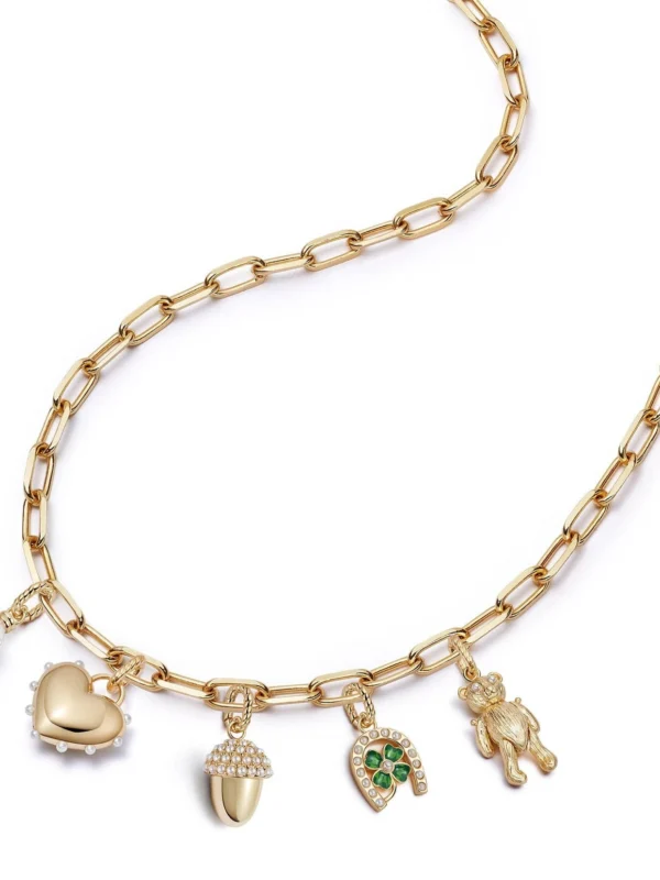 Daisy London Shrimps Charm Necklace Layering Set 18ct Gold Plate