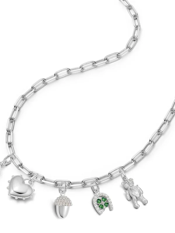 Daisy London Shrimps Charm Necklace Layering Set Sterling Silver