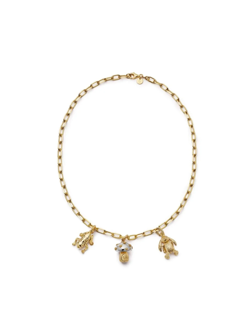 Daisy London Shrimps Chunky Charm Necklace Layering Set 18ct Gold Plate