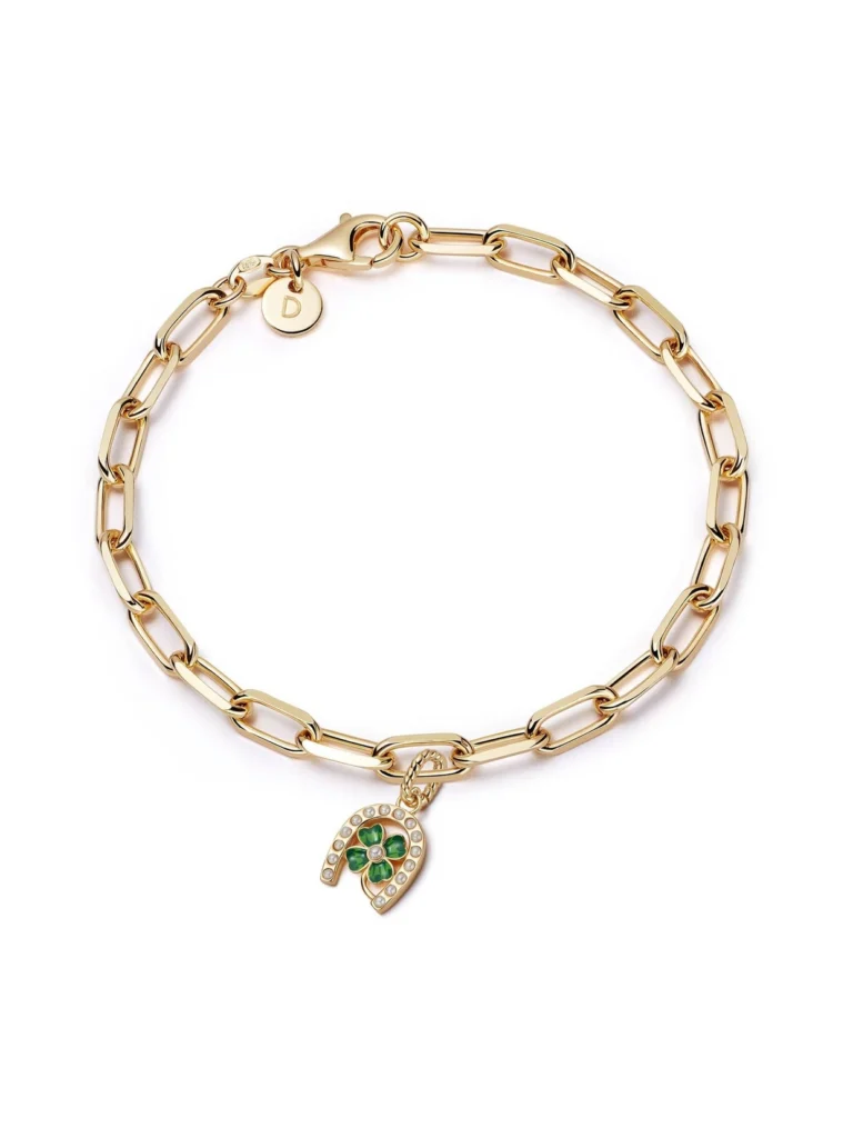 Daisy London Shrimps Clover Charm Bracelet 18ct Gold Plate