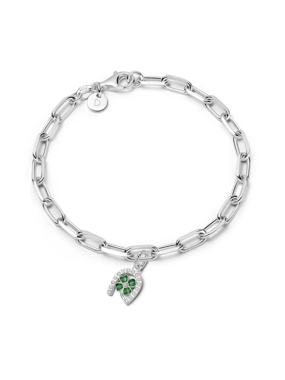 Daisy London Shrimps Clover Charm Bracelet Sterling Silver