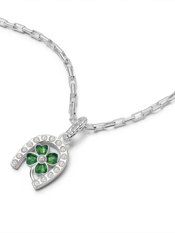 Daisy London Shrimps Clover Charm Necklace Sterling Silver