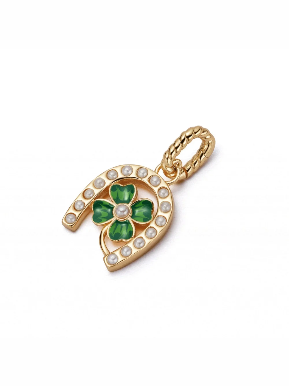 Daisy London Shrimps Clover Charm Pendant 18ct Gold Plate