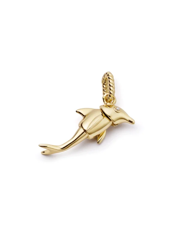 Daisy London Shrimps Dolphin Charm 18ct Gold Plate